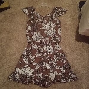 Brown and white romper